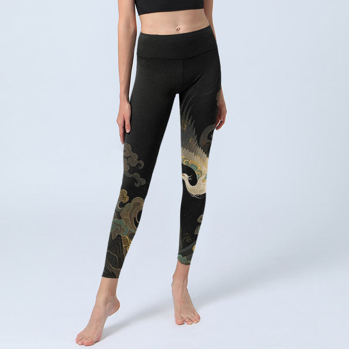 Leggings de gimnasio con estampado de nubes y fénix volando con Buddha Stones, pantalones de yoga para mujer - image 5