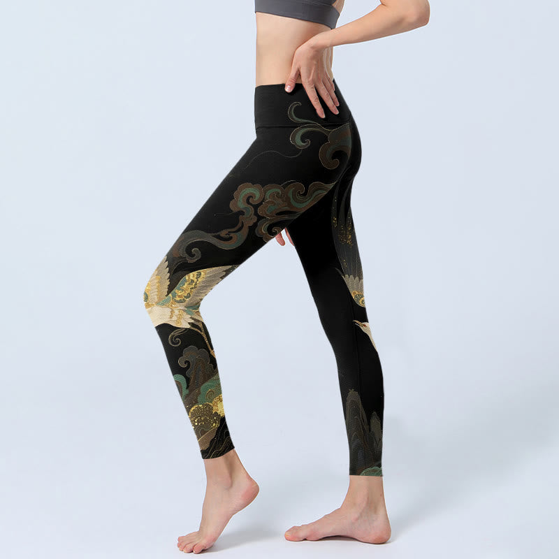Leggings de gimnasio con estampado de nubes y fénix volando con Buddha Stones, pantalones de yoga para mujer - image 2