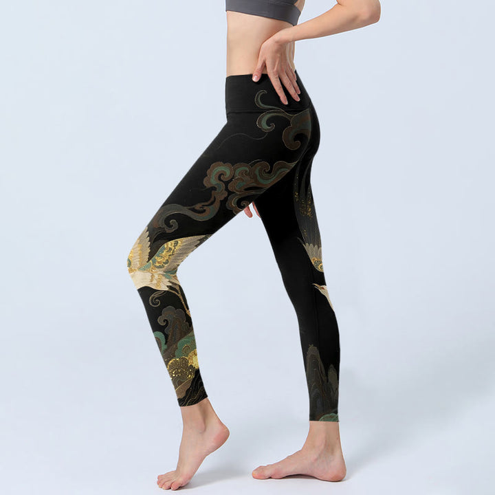 Leggings de gimnasio con estampado de nubes y fénix volando con Buddha Stones, pantalones de yoga para mujer - image 2