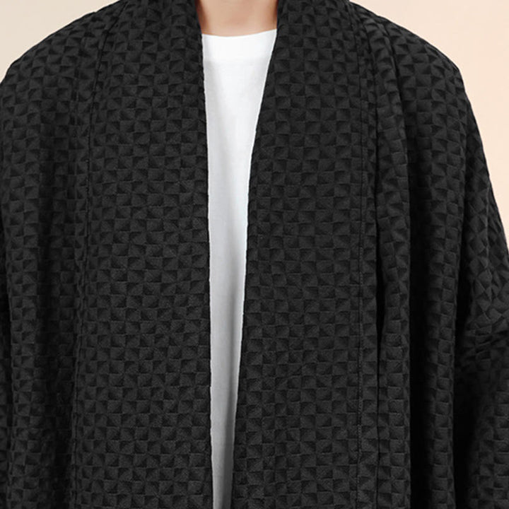 Kimono de manga larga para hombre, de algodón, con diseño sencillo de jacquard de invierno y Buddha Stones. - image 23