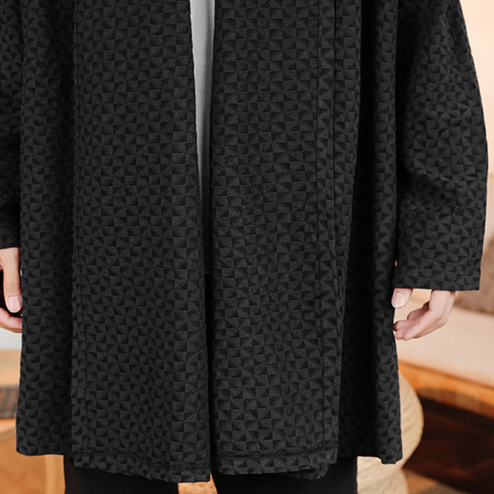 Kimono de manga larga para hombre, de algodón, con diseño sencillo de jacquard de invierno y Buddha Stones. - image 26