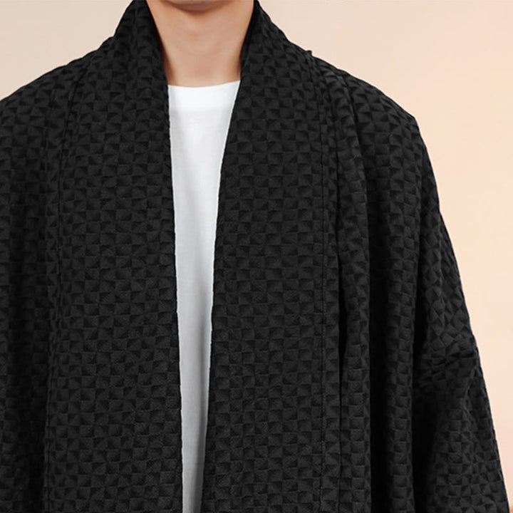 Kimono de manga larga para hombre, de algodón, con diseño sencillo de jacquard de invierno y Buddha Stones. - image 24