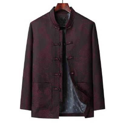 Conjunto de ropa de algodón para hombre Buddha Stones 2Pcs Commute Tang Suit Frog-Button, camisa de manga larga y pantalón. - image 6