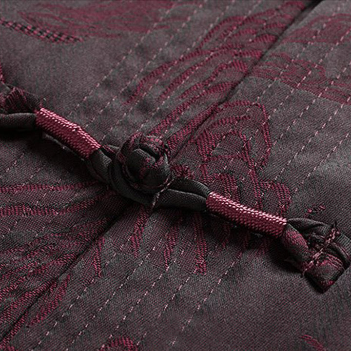 Conjunto de ropa de algodón para hombre Buddha Stones 2Pcs Commute Tang Suit Frog-Button, camisa de manga larga y pantalón. - image 11