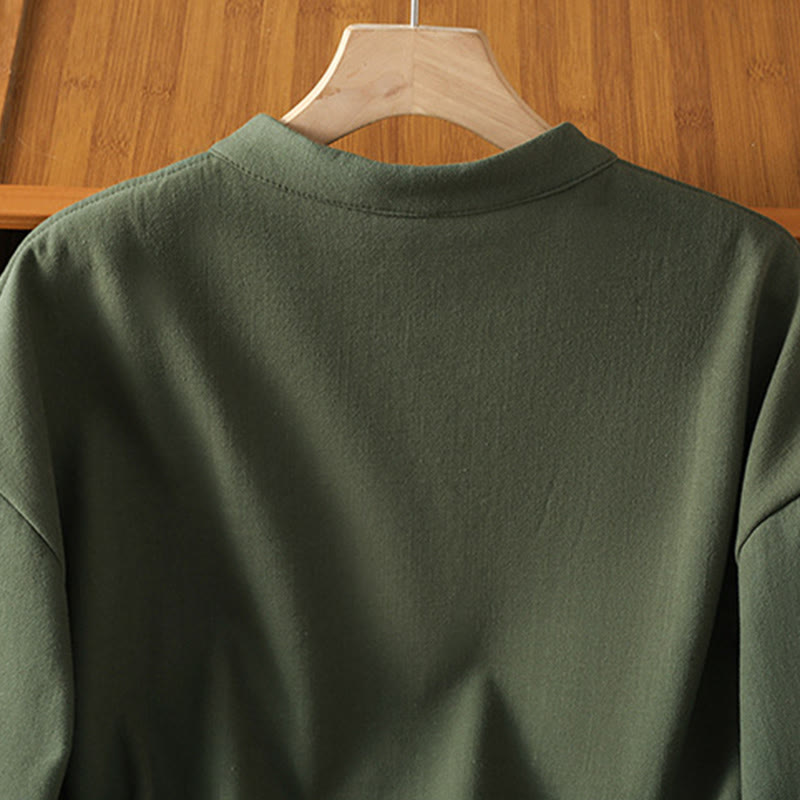 Chaqueta térmica de invierno Buddha Stones para mujer, de manga larga, con botones de rana y forro polar de algodón, con bolsillos - image 16