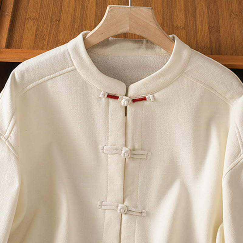 Chaqueta térmica de invierno Buddha Stones para mujer, de manga larga, con botones de rana y forro polar de algodón, con bolsillos - image 4