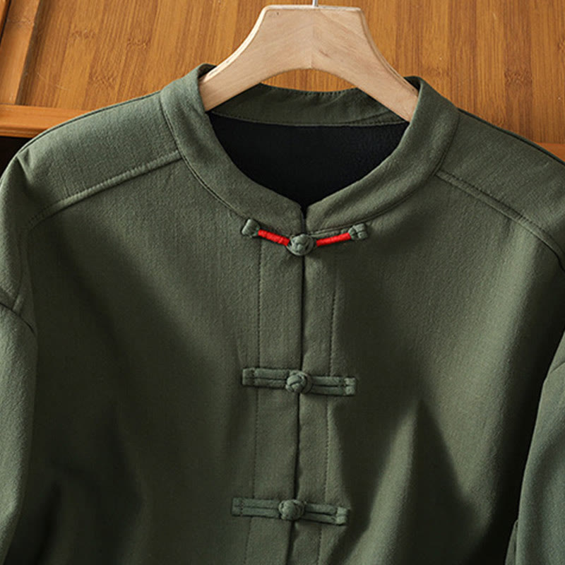 Chaqueta térmica de invierno Buddha Stones para mujer, de manga larga, con botones de rana y forro polar de algodón, con bolsillos - image 15