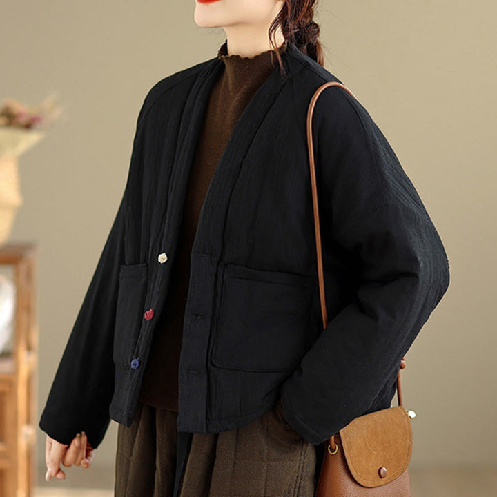 Chaqueta térmica de algodón de manga larga de invierno para mujer con bolsillos Buddha Stones - image 2