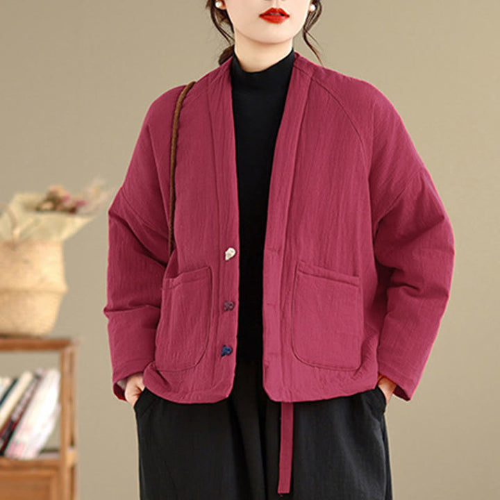 Chaqueta térmica de algodón de manga larga de invierno para mujer con bolsillos Buddha Stones - image 13