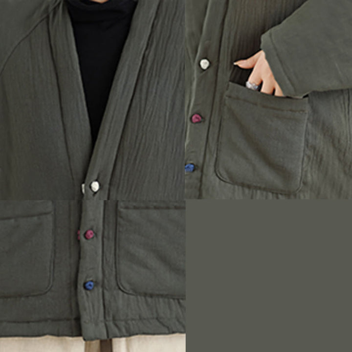 Chaqueta térmica de algodón de manga larga de invierno para mujer con bolsillos Buddha Stones - image 24