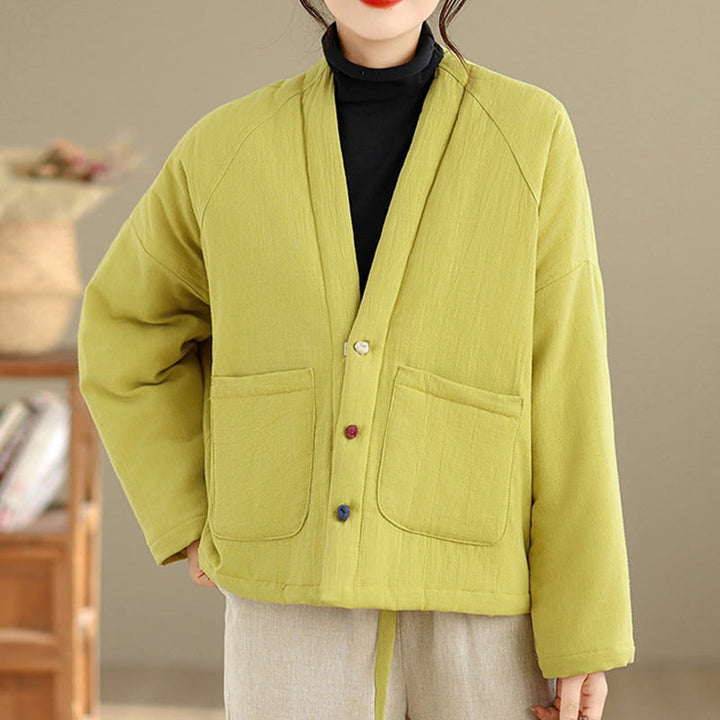 Chaqueta térmica de algodón de manga larga de invierno para mujer con bolsillos Buddha Stones - image 27