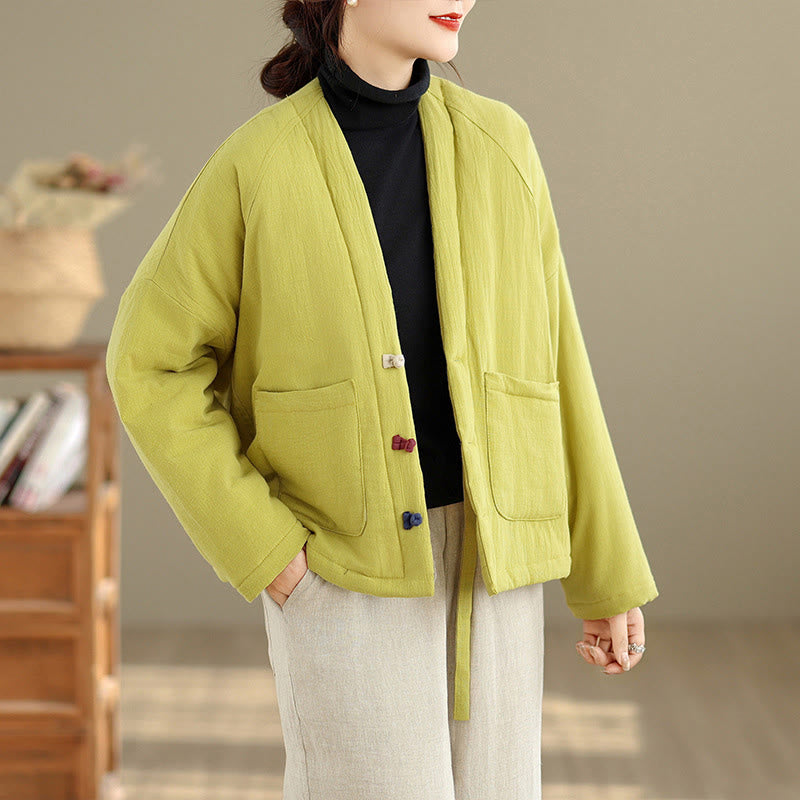 Chaqueta térmica de algodón de manga larga de invierno para mujer con bolsillos Buddha Stones - image 30