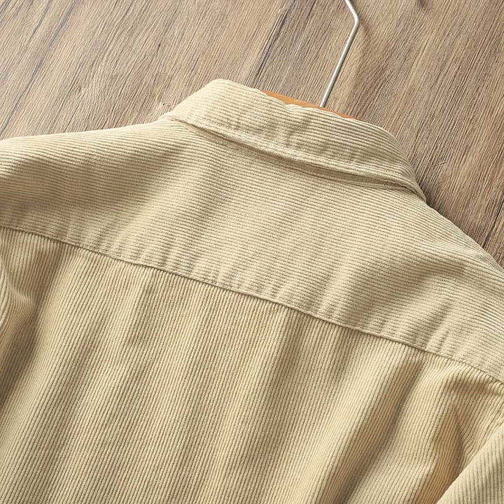 Chaqueta gruesa de algodón de manga larga para hombre, de pana, color liso, con solapa y bolsillos, con Buddha Stones - image 9