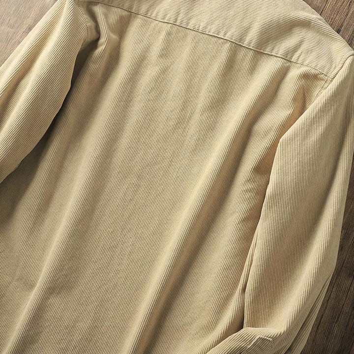 Chaqueta gruesa de algodón de manga larga para hombre, de pana, color liso, con solapa y bolsillos, con Buddha Stones - image 11