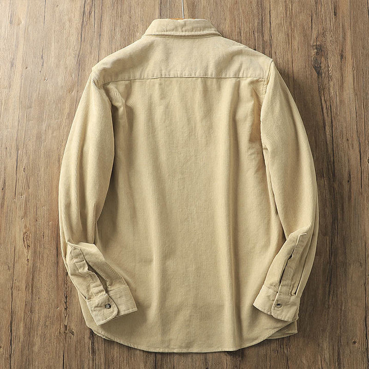 Chaqueta gruesa de algodón de manga larga para hombre, de pana, color liso, con solapa y bolsillos, con Buddha Stones - image 2