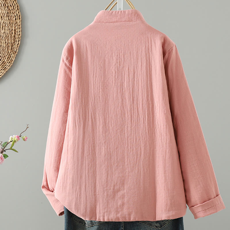 Chaqueta térmica de algodón de manga larga con estampado floral de Buddha Stones para mujer - image 8