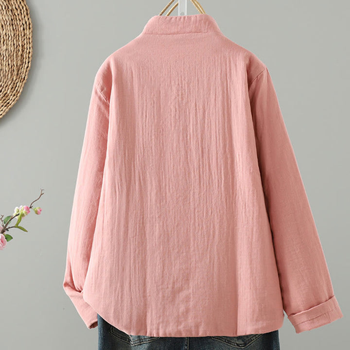 Chaqueta térmica de algodón de manga larga con estampado floral de Buddha Stones para mujer - image 8