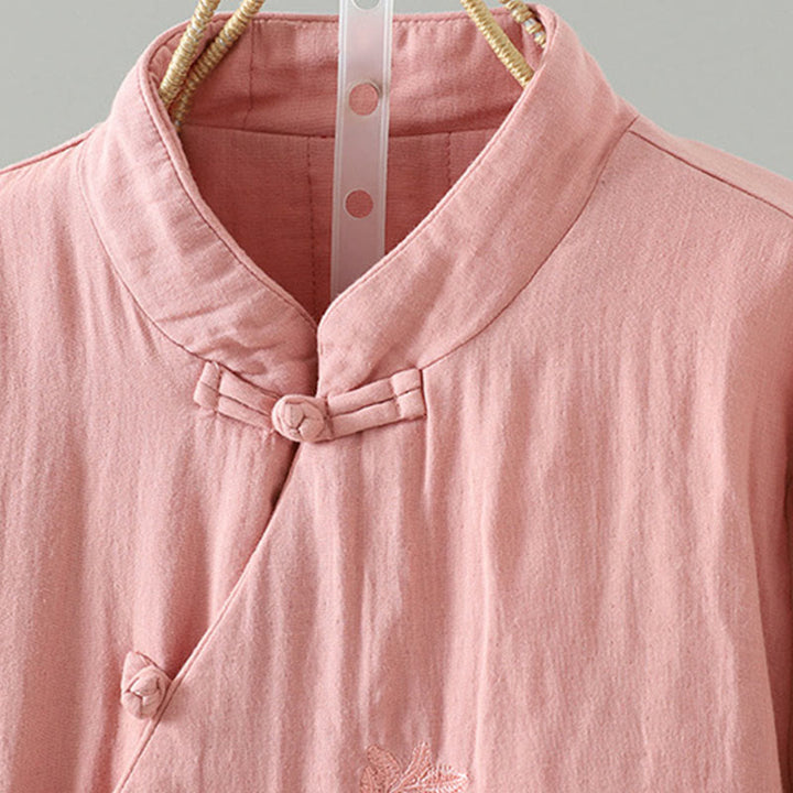 Chaqueta térmica de algodón de manga larga con estampado floral de Buddha Stones para mujer - image 9