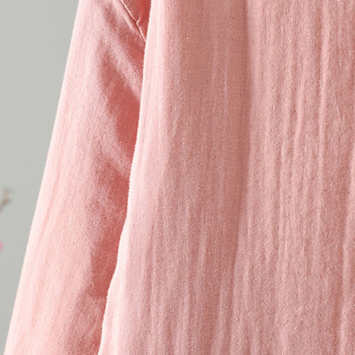 Chaqueta térmica de algodón de manga larga con estampado floral de Buddha Stones para mujer - image 12