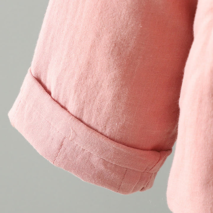 Chaqueta térmica de algodón de manga larga con estampado floral de Buddha Stones para mujer - image 11