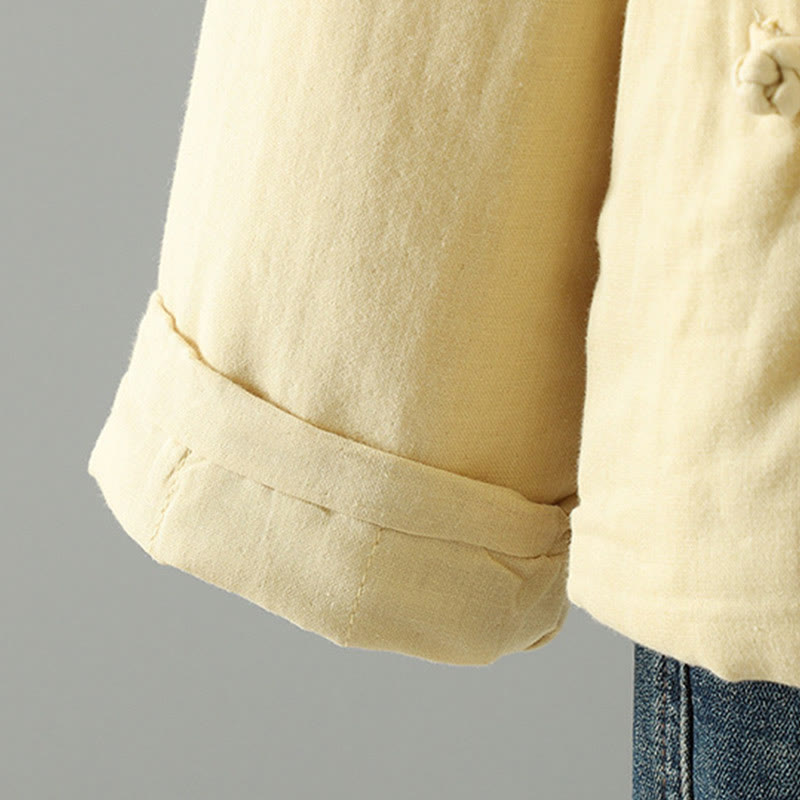 Chaqueta térmica de algodón de manga larga con estampado floral de Buddha Stones para mujer - image 27