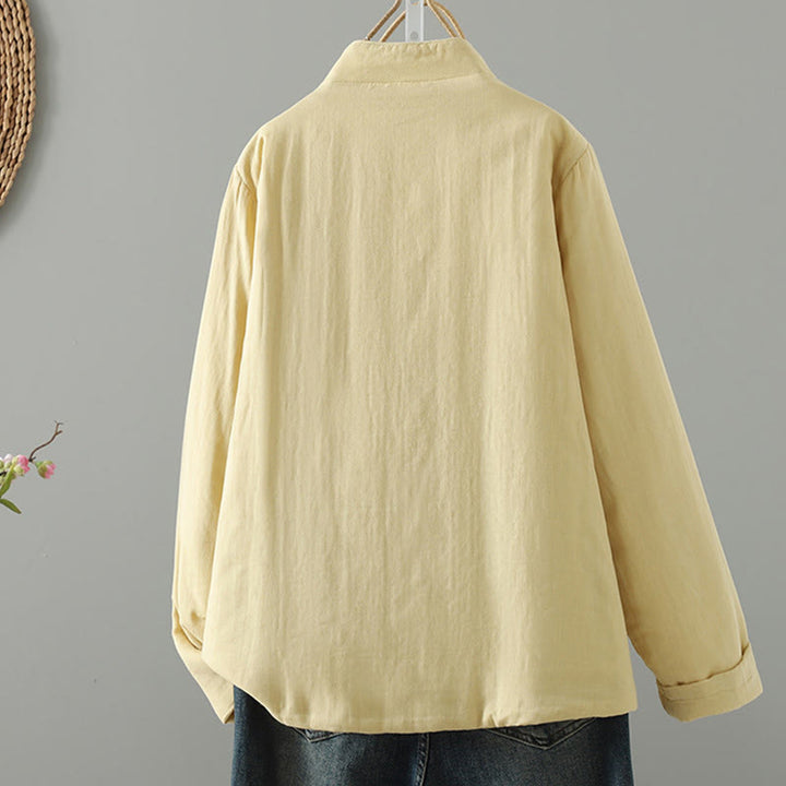 Chaqueta térmica de algodón de manga larga con estampado floral de Buddha Stones para mujer - image 20