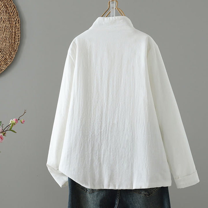 Chaqueta térmica de algodón de manga larga con estampado floral de Buddha Stones para mujer - image 31