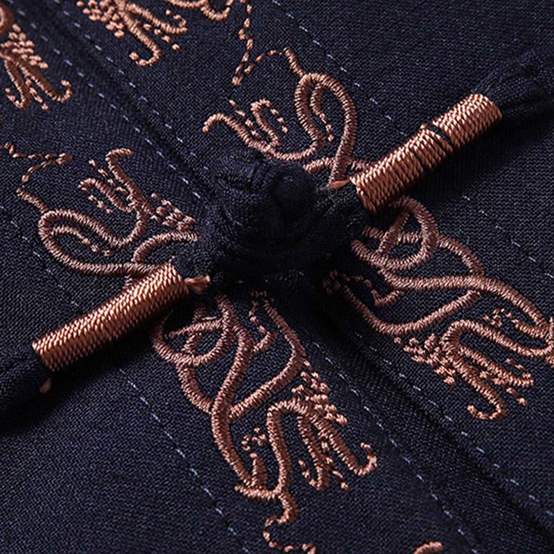 Chaqueta, camisa y pantalón de manga larga para hombre con bordado del personaje Fu de Buddha Stones y botones de rana. - image 2
