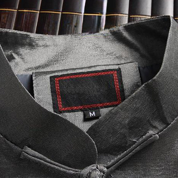 Chaqueta de manga larga para hombre con bordado de dragón y botones de rana de Buddha Stones para primavera y otoño - image 1