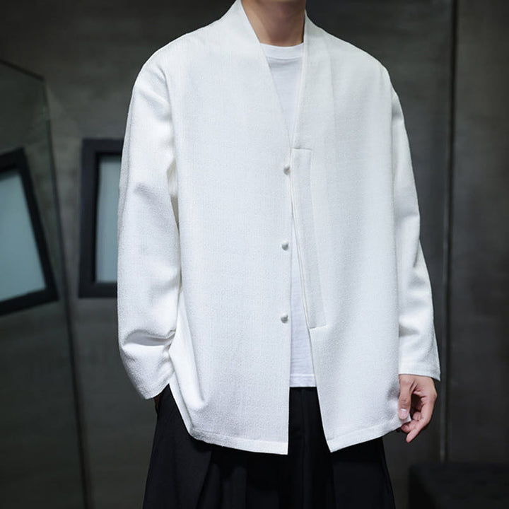 Chaqueta de manga larga para hombre de color liso con Buddha Stones para primavera y otoño - image 13