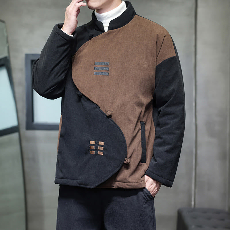 Chaqueta de pana de manga larga para hombre con bolsillos y diseño de Yin Yang Tai Chi de Buddha Stones Winter - image 4