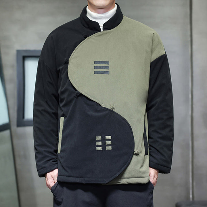 Chaqueta de pana de manga larga para hombre con bolsillos y diseño de Yin Yang Tai Chi de Buddha Stones Winter - image 15