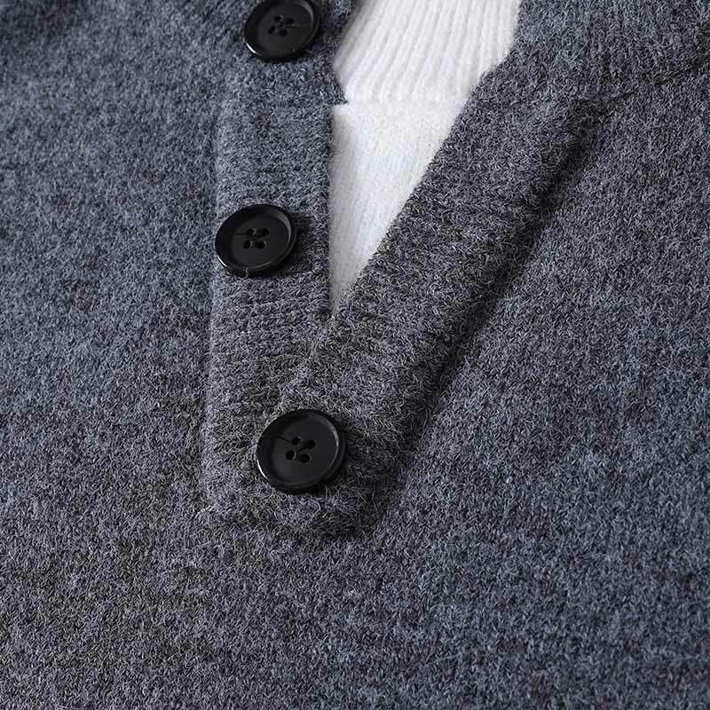 Suéter de punto de manga larga para hombre, cálido, con botones de invierno y cuello redondo , con Buddha Stones - image 3