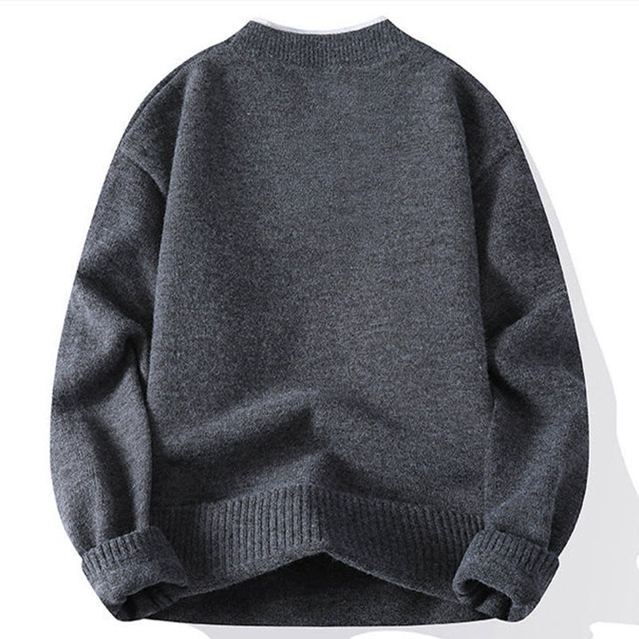 Suéter de punto de manga larga para hombre, cálido, con botones de invierno y cuello redondo , con Buddha Stones - image 1
