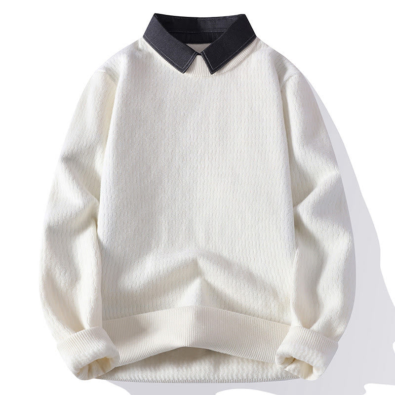 Suéter de punto de manga larga para hombre, cálido, con cuello alto y diseño de Buddha Stones en invierno - Blanco - US/UK/AU44, EU54 (4XL) - image 2