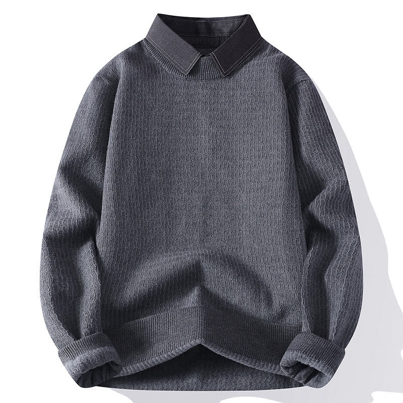 Suéter de punto de manga larga para hombre, cálido, con cuello alto y diseño de Buddha Stones en invierno - Gris - US/UK/AU44, EU54 (4XL) - image 8