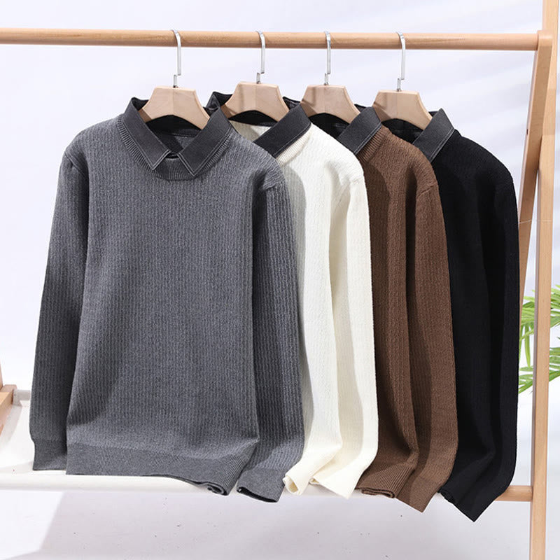 Suéter de punto de manga larga para hombre, cálido, con cuello alto y diseño de Buddha Stones en invierno - image 1