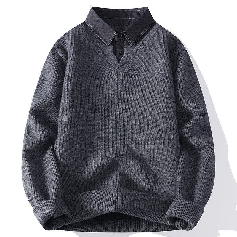 Suéter de punto de manga larga para hombre, cálido, con cuello alto, color negro, con Buddha Stones, para invierno - Gris - US/UK/AU44, EU54 (4XL) - image 0