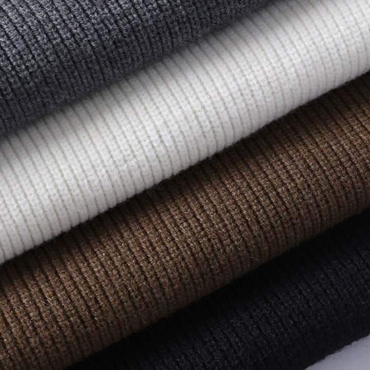 Suéter de punto de manga larga para hombre, cálido, con cuello alto, color negro, con Buddha Stones, para invierno - image 11