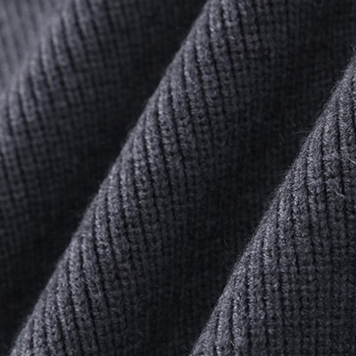 Suéter de punto de manga larga para hombre, cálido, con cuello alto, color negro, con Buddha Stones, para invierno - image 6