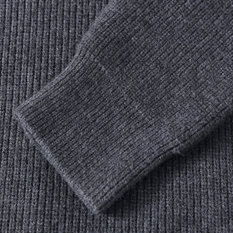 Suéter de punto de manga larga para hombre, cálido, con cuello alto, color negro, con Buddha Stones, para invierno - image 4