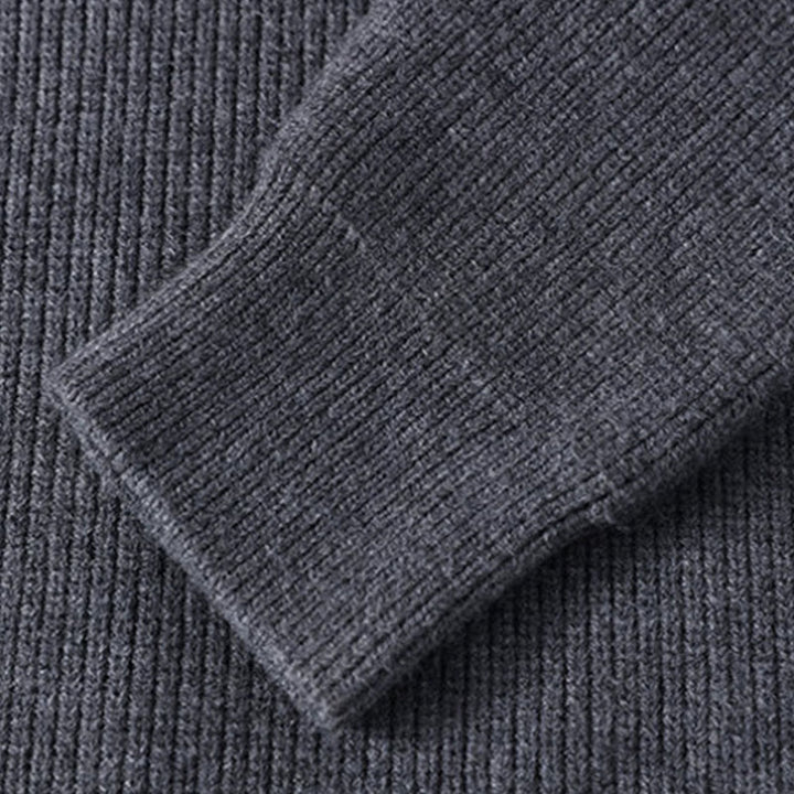 Suéter de punto de manga larga para hombre, cálido, con cuello alto, color negro, con Buddha Stones, para invierno - image 4