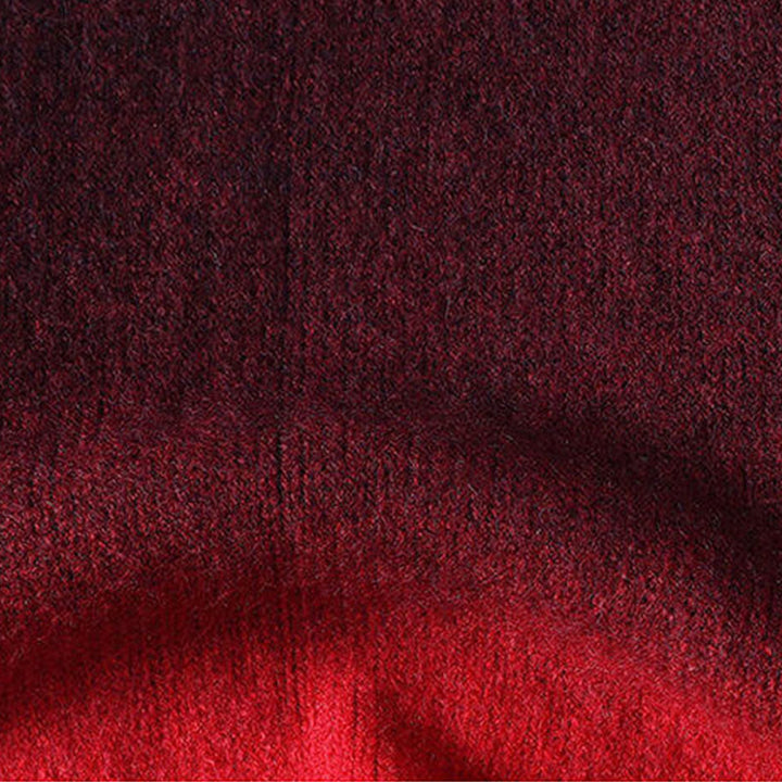 Suéter de punto de manga larga para hombre, cálido, con diseño de color degradado y cuello alto de invierno con Buddha Stones - image 6