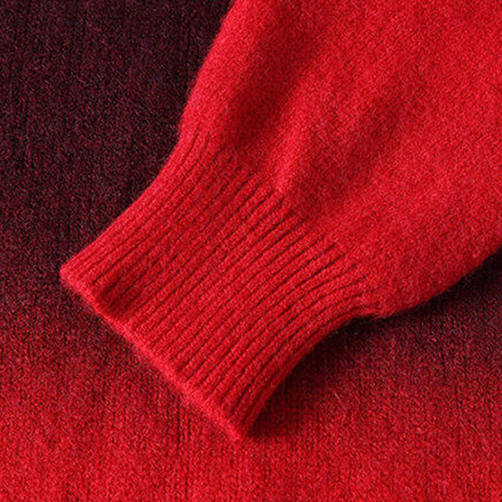 Suéter de punto de manga larga para hombre, cálido, con diseño de color degradado y cuello alto de invierno con Buddha Stones - image 4