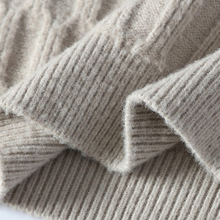 Suéter de punto de manga larga para hombre, cálido, con cuello alto y diseño de líneas negras de Buddha Stones, para invierno - image 7