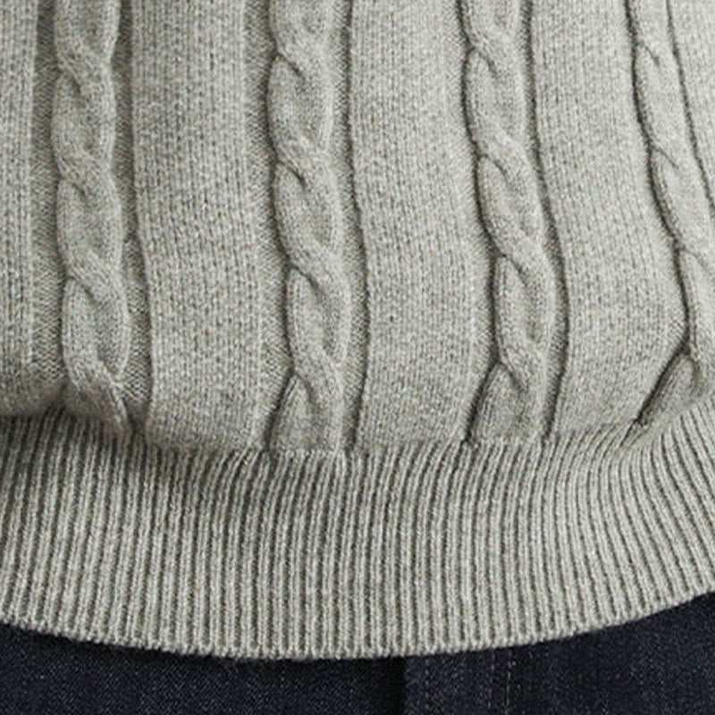 Suéter de punto de manga larga para hombre, cálido, con cuello en V, botones y diseño retorcido, de Buddha Stones, para invierno - image 21