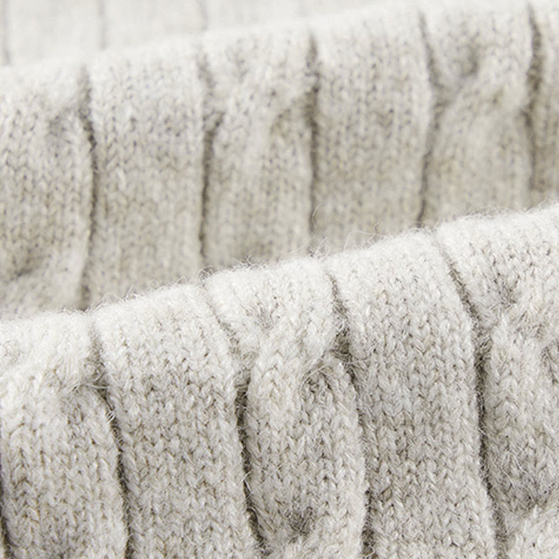 Suéter de punto de manga larga para hombre, cálido, con diseño retorcido, tres botones y cuello redondo de invierno Buddha Stones - image 10