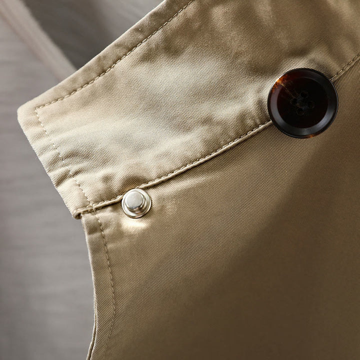 Chaqueta de algodón de manga larga y longitud media para mujer con botones de otoño y Buddha Stones y bolsillos - image 7