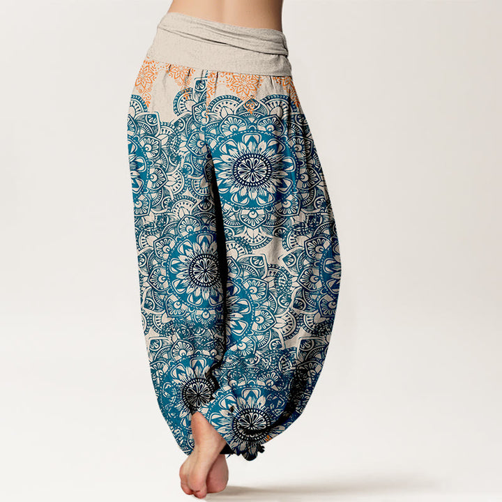 Pantalones Buddha Stones de algodón puro con estampado de mandalas triangulares para mujer, cintura elástica - image 7