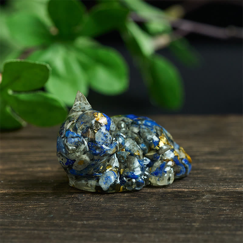 Buddha Stones, fragmento de cristal, resina epoxi, decoración pequeña con forma de gato.  - image 3